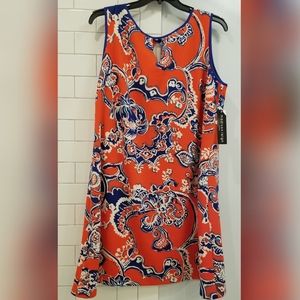 Paisley print sleeveless dress